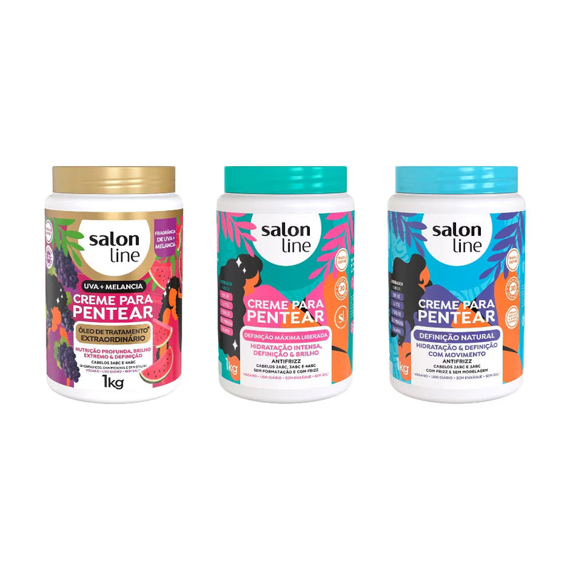 Kit Definição, Hidratação e Nutrição com 3 Cremes para Pentear