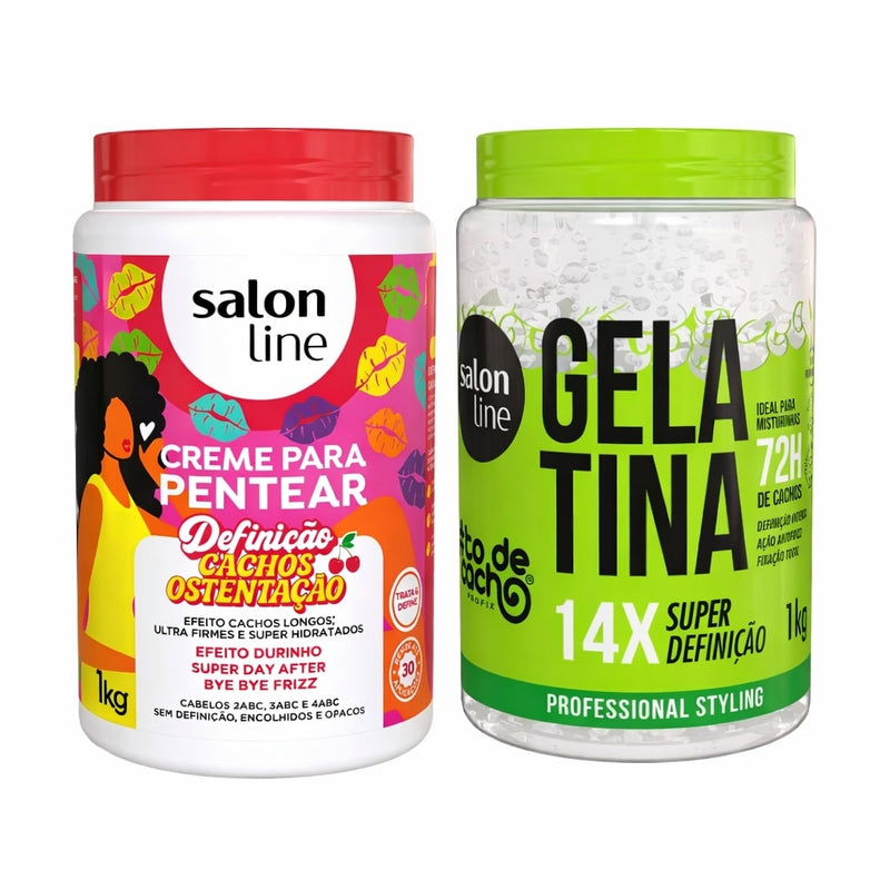 Kit Creme para Pentear Cachos Ostentação + Gelatina Super Definição