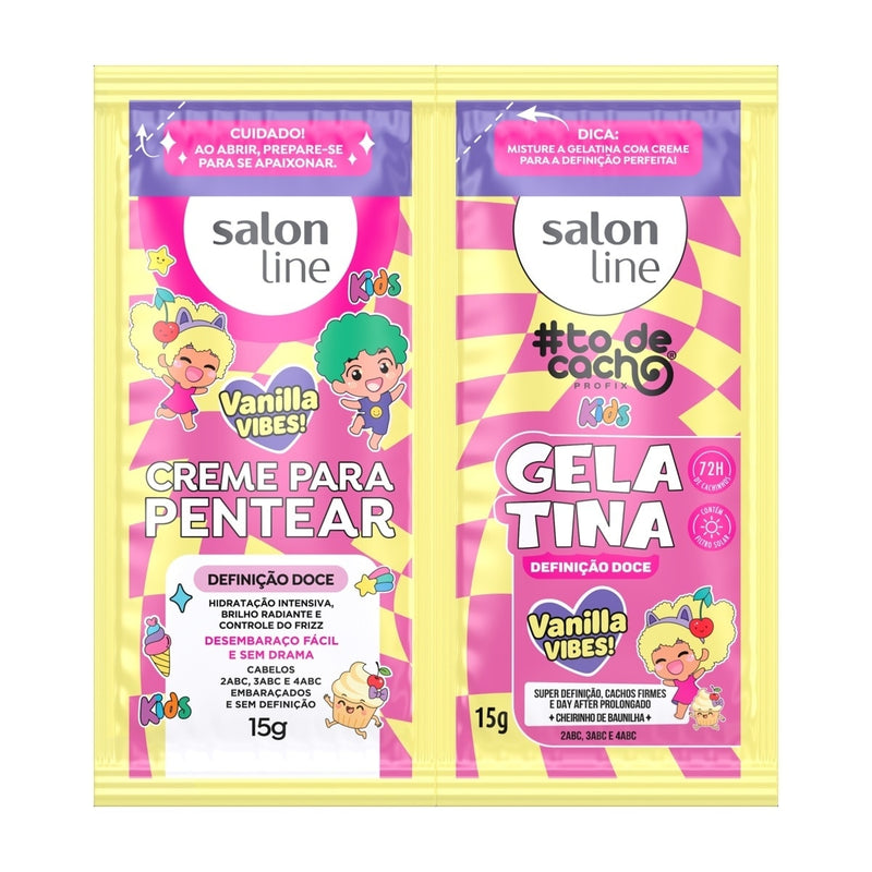 Sachê #todecacho Kids Gelatina Vanilla Vibes 15g + Creme para Pentear